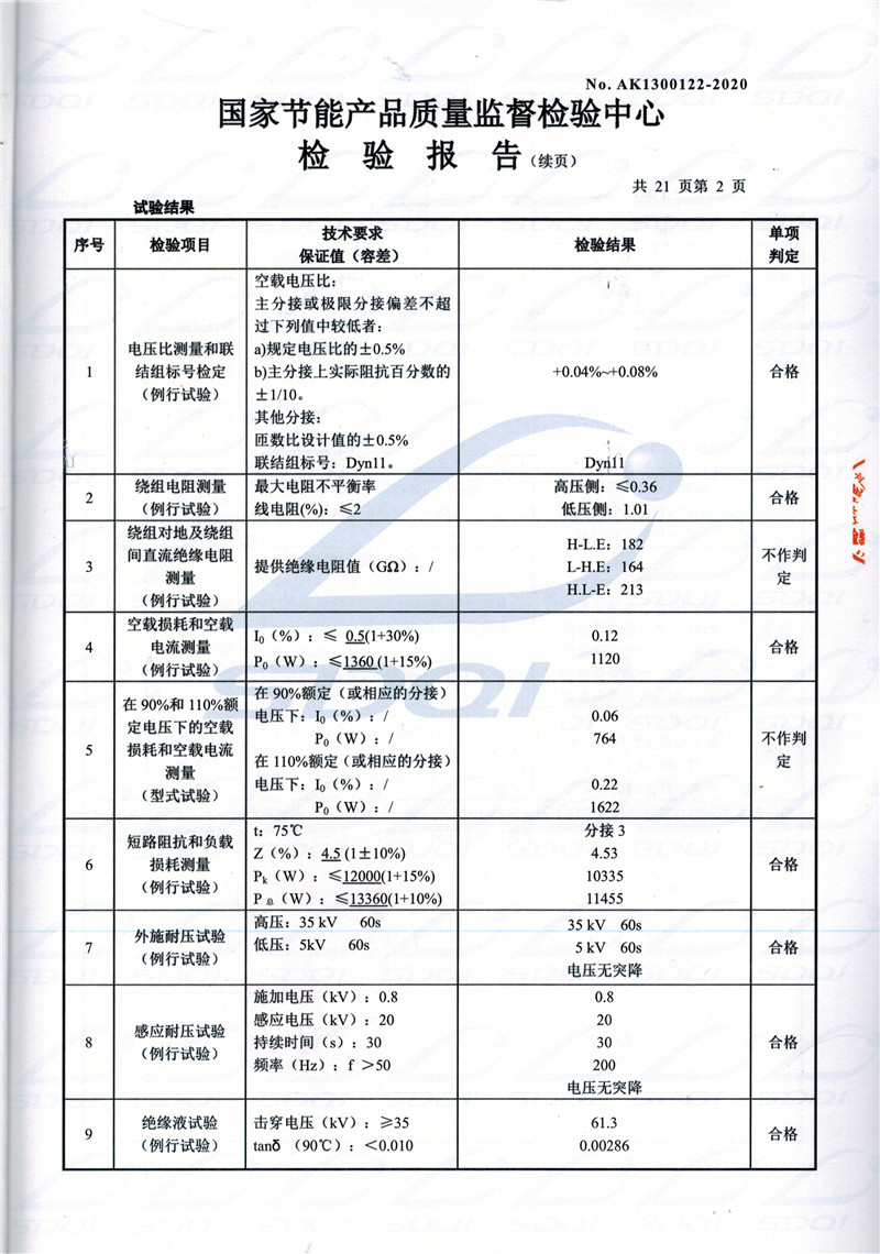 高低压试验报告-S11-1250信阳信阳信阳油浸式变压器-2.jpg